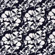 Gewebe, Viskose, floral, 29184-003, dunkelblau