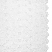 Baumwolle, Popeline, Stickere, floral, 29437-02, weiß