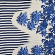 Gewebe, Viskose, Satin, Natur, 29444-16, blau