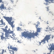 Baumwolle, Popeline, Tie-Dye, 29460-04, blau-weiß