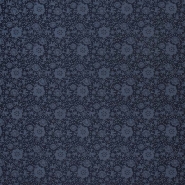Bengalin, elastisches Gewebe, floral, 29473-25, dunkelblau
