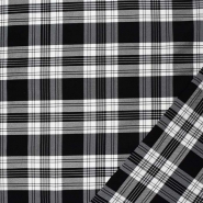 Bengalin, elastisches Gewebe, Karo, 29473-39, schwarz-weiß