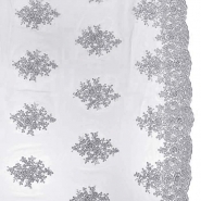 Spitze mit Perlen, floral, 29560-555, grau