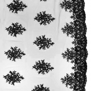 Spitze mit Perlen, floral, 29560-1001, schwarz