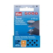 Drückknöpfe für Anorak, Prym, 390321, 15 mm, silbern