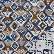 Dekojacquard, beidseitig, geometrisch, 29778-01, blau