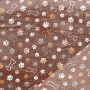 Velours coral, beidseitig, Tiere, 29374-570, braun