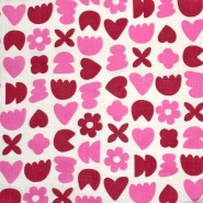 Musselin, doppelt, Herzen, 29810-001, rosa