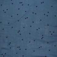 Musselin, doppelt, Herzen, 29811-012, blau