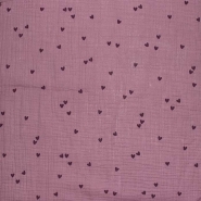 Musselin, doppelt, Herzen, 29811-049, rosa-violett