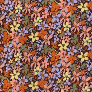 Gewebe, Viskose, floral, 29823-005, braun