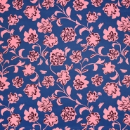 Satin, Baumwolle, floral, 29825-003, blau