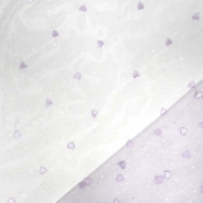 Tüll, weich, Stickerei, Herzen, 29841-430, violett