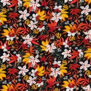 Gewebe, Viskose, floral, 29895-03, gelb-orange