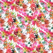 Baumwolle, Popeline, floral, 29896-01, orange-rosa