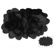 Applikation, Doppelblüte, 16x12 cm, 29954-002, schwarz