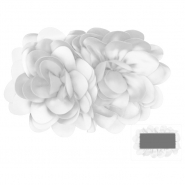 Applikation, Doppelblüte, 16x12 cm, 29954-003, weiß