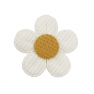 Applikation, floral, 29957-003, weiß