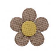 Applikation, floral, 29957-025, braun