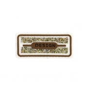 Applikation, Aufschrift, 29959-024, braun-weiß