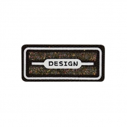 Applikation, Aufschrift, 29959-025, weiß-schwarz