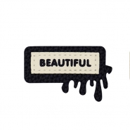 Applikation, Aufschrift, 29961-002, schwarz