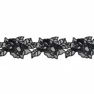 Spitze, floral, 65 mm, 29963-002, schwarz