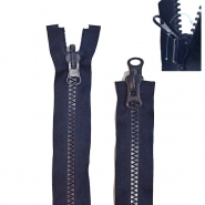 Reißverschluss, teilbar, 70 cm, 8 mm, 3 Schlüssel, 29976-730, blau