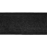 Band, dekorativ, floral, 60 mm, 29981-002, schwarz