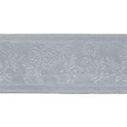 Band, dekorativ, floral, 60 mm, 29981-027, grau