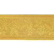 Band, dekorativ, floral, 60 mm, 29981-032, ocker