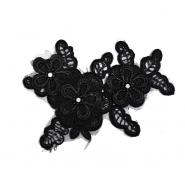 Applikation, floral, 29984-002, schwarz