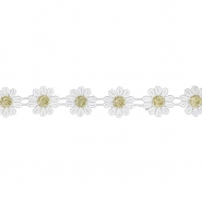 Band, dekorativ, floral, 23 mm, 29985-1100, weiß