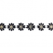 Band, dekorativ, floral, 23 mm, 29985-2100, schwarz
