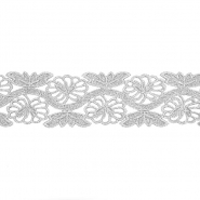 Spitze, floral, 50 mm, 29988-101, silbern