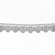 Spitze, floral, 30 mm, 29989-101, silbern
