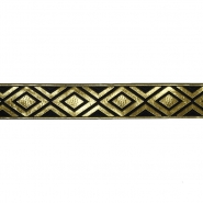 Band, dekorativ, 33 mm, geometrisch, 29991-100, golden