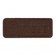 Applikation, Aufschrift, 30007-025, braun