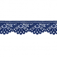 Spitze, gestickt, Ornament, 42 mm, 30026-020, dunkelblau