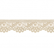 Spitze, gestickt, Ornament, 42 mm, 30026-024, beige