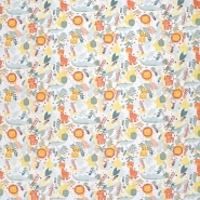 Baumwolle, Popeline, Tiere, 30035-02, gelb