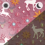 Velours coral, beidseig, Weihnachten, 30112-3687