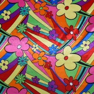 Satin, Polyester, Blumenmuster, 30158-999