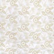 Baumwolle, Popeline, Stickerei, Floral, 30205-010, Sahne
