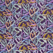 Samt, Baumwolle, digital, Herzen, 30308-006