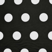 Sweatshirtstoff, Punkte, 30247-690, Schwarz