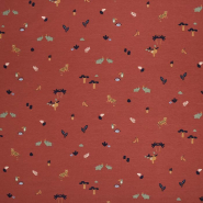 Jersey, Baumwolle, Tierisch, 30338-007, ziegelrot