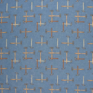 Jeans, Hemdenstoff, Druck, 30316-008, Blau