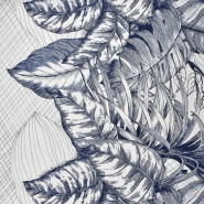 Baumwolle, Popeline, Natur, 30418-2, blau