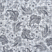 Baumwolle, Popeline, Elastan, Floral, 30434-5, blau